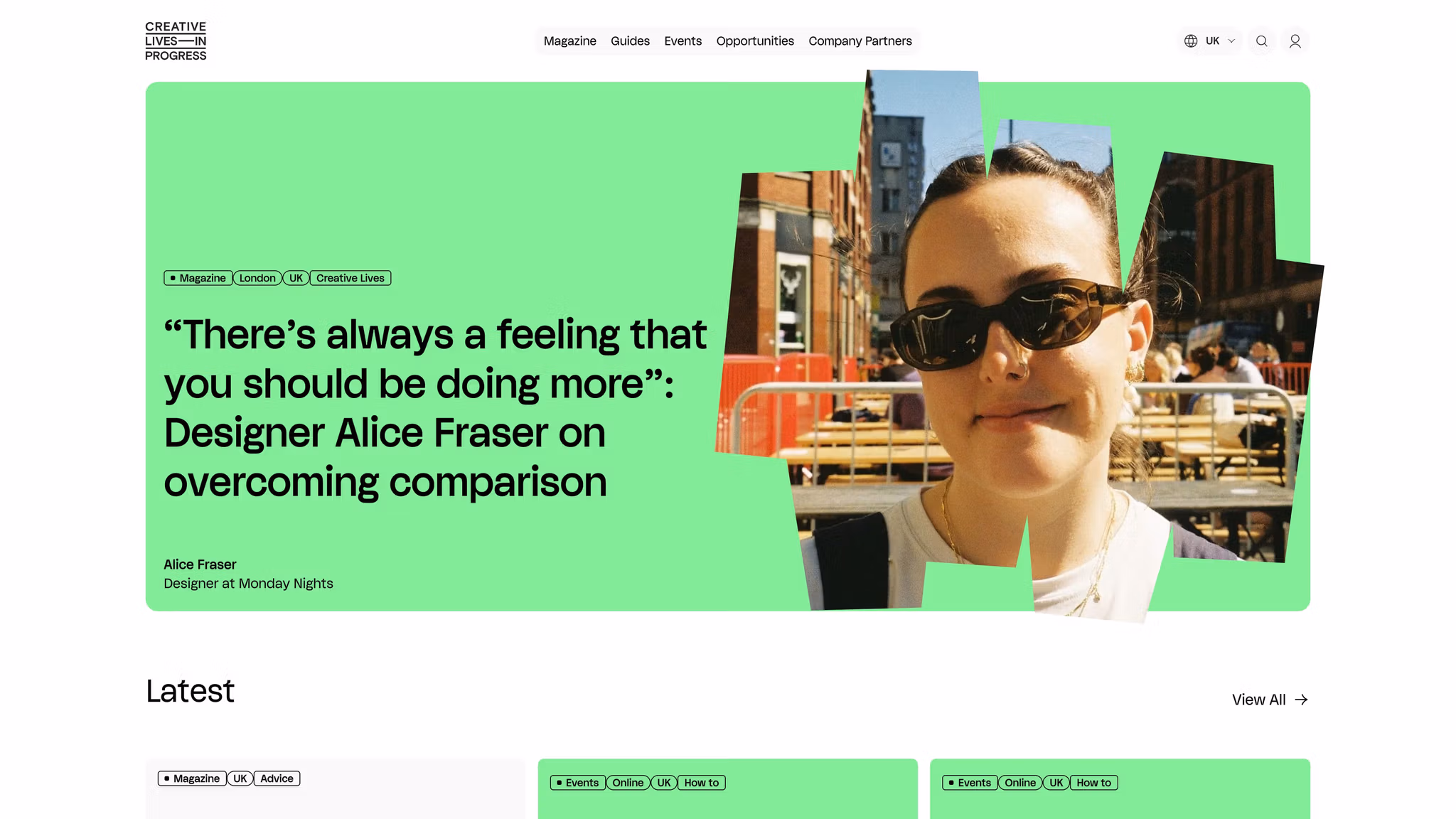 Creative Lives in Progress website built on DomainHolder