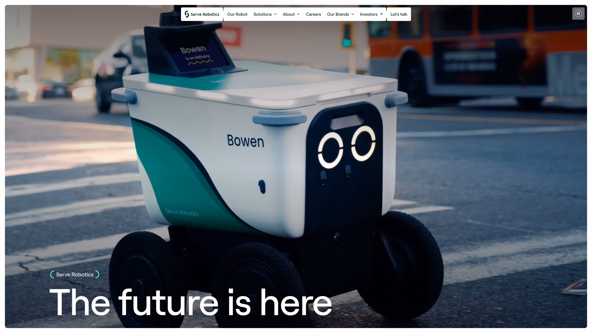 Serve Robotics website built on DomainHolder